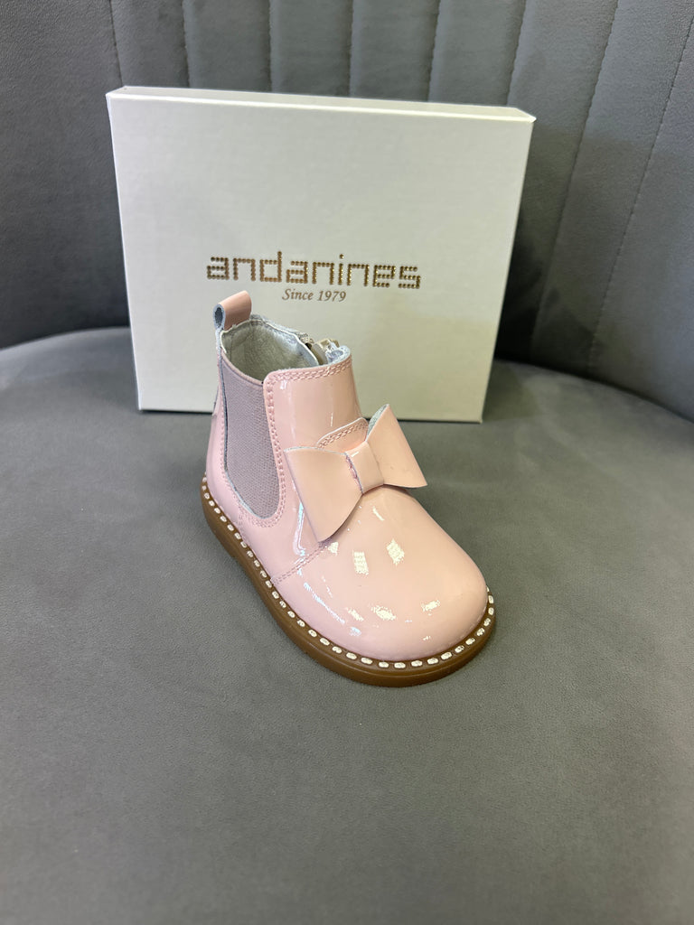 Girls Andanine Pink Patent Boot 262537