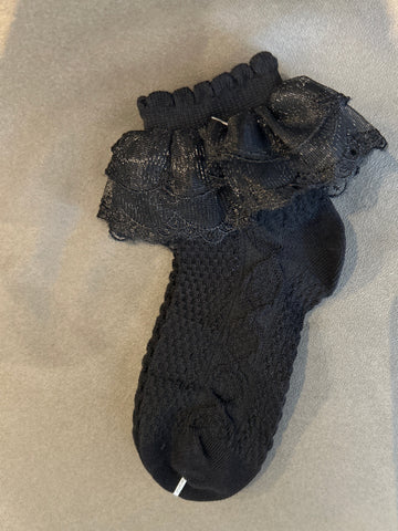 Black Ankle School Sock A101