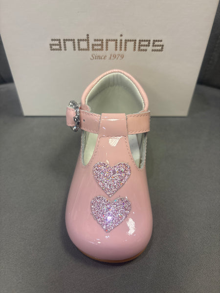 Andanines Pink Patent T-Bar 211184