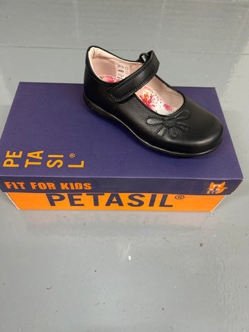 Navy Leather Petasil Bonnie School Shoe (G Fitting)