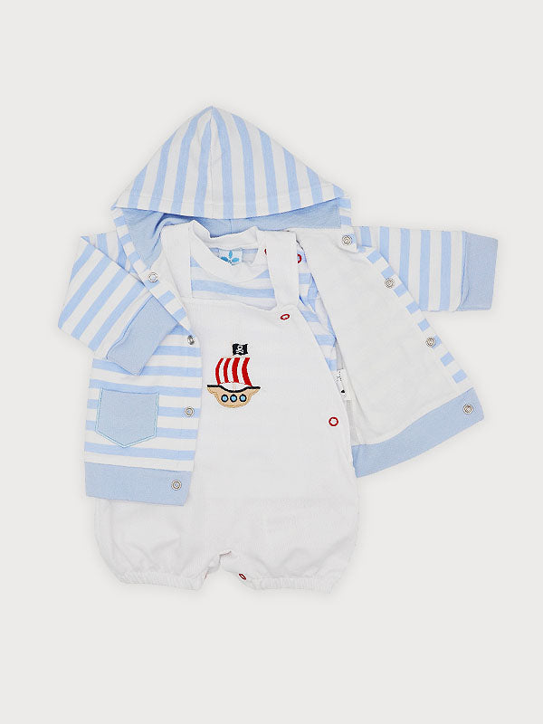 Blue and White  Sardon 3 Piece Set 679