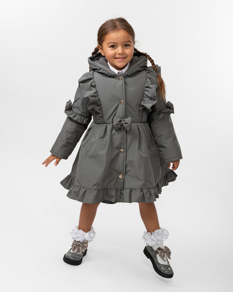 Grey Caramelo Frill School Coat 342341