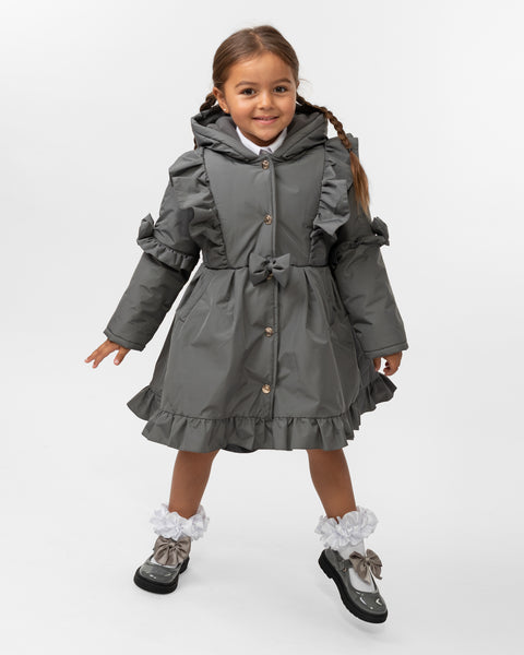 Grey Caramelo Frill School Coat 342341