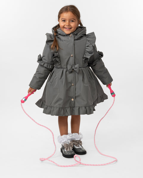 Grey Caramelo Frill School Coat 342341