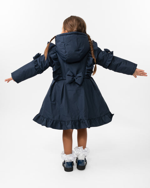 Navy Caramelo Frill School Coat 342341