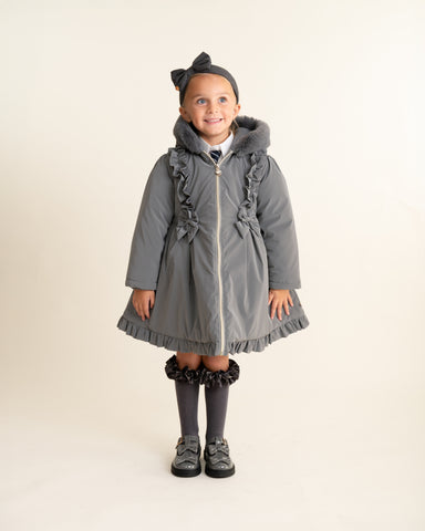 Grey Caramelo School Twill Coat 342396 - PRE ORDER