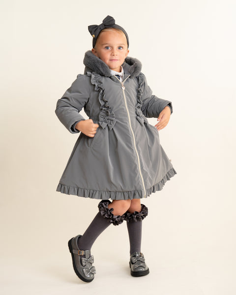 Grey Caramelo School Twill Coat 342396 - PRE ORDER