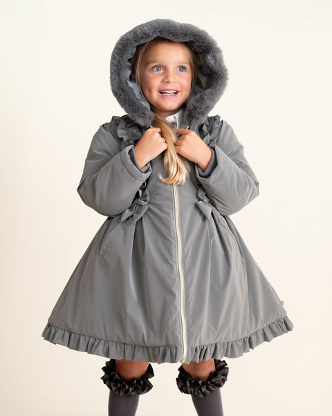 Grey Caramelo School Twill Coat 342396 - PRE ORDER