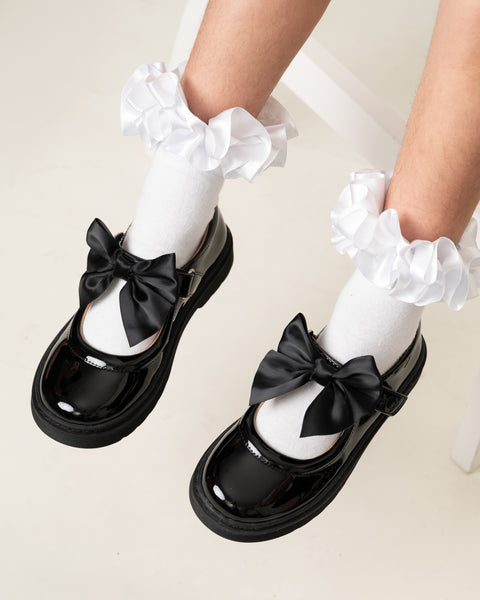 Black Patent Caramelo School Shoe 377101