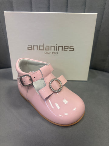 Andanines Pink Patent T-Bar 222264