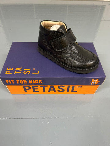 Black Leather Petasil Colin School Shoe