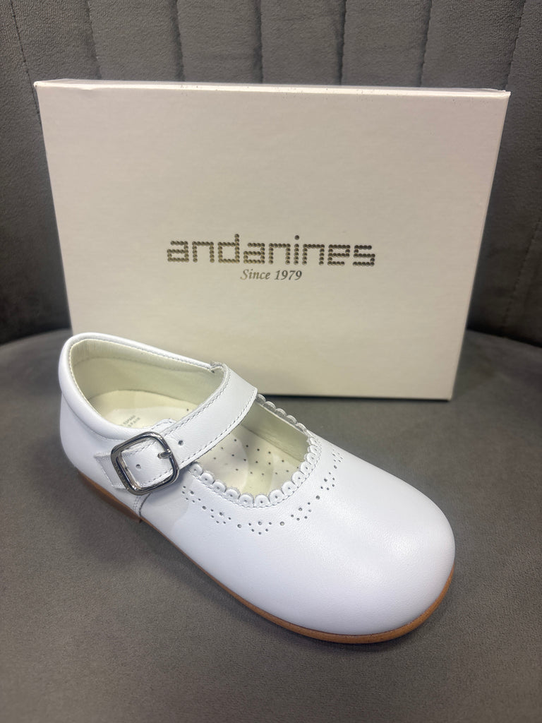 Andanines White Leather Mary Jane 191816