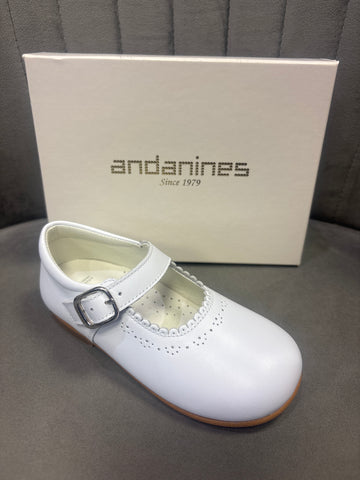 Andanines White Leather Mary Jane 191816