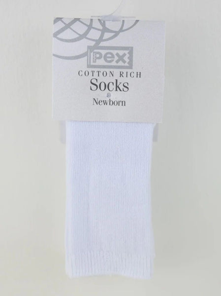 Pex White Ribbed Knee High 2pk Sock