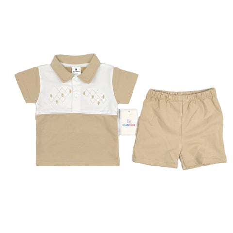 Beige Kleo Kids Shorts Set 304