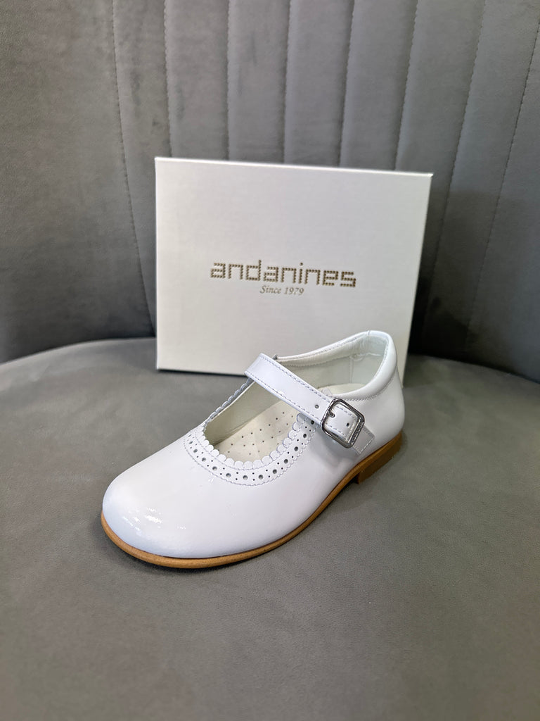 Girls Andanine White Patent Shoe 152846