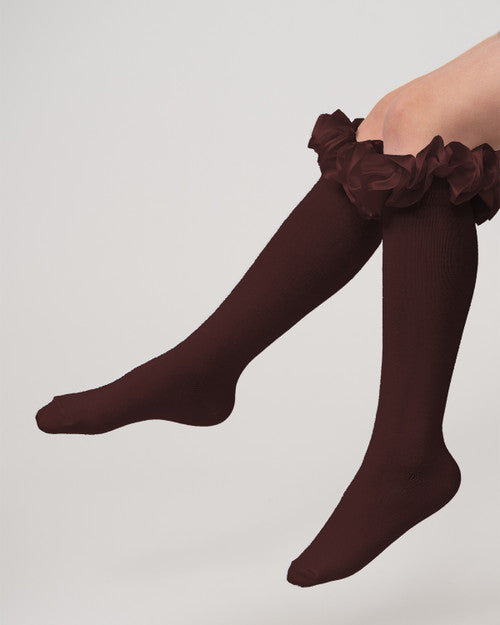 Brown Caramelo Knee High School Socks 044918