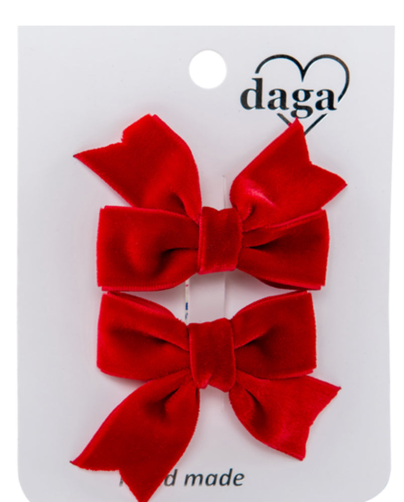 Daga Red Velvet Hair Clips A24149