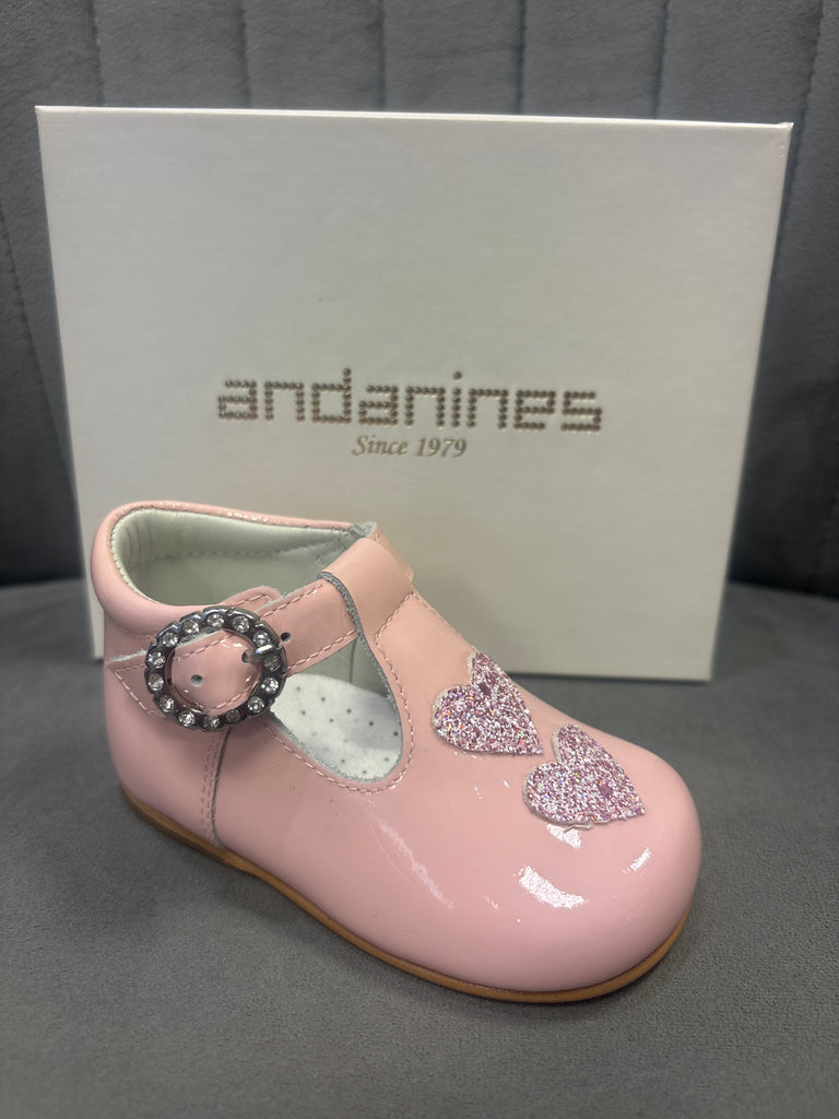 Andanines Pink Patent T-Bar 211184