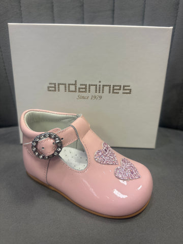Andanines Pink Patent T-Bar 211184