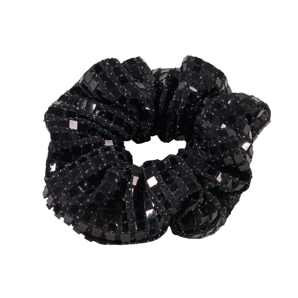 Black Sequin Daga Scrunchie A23138