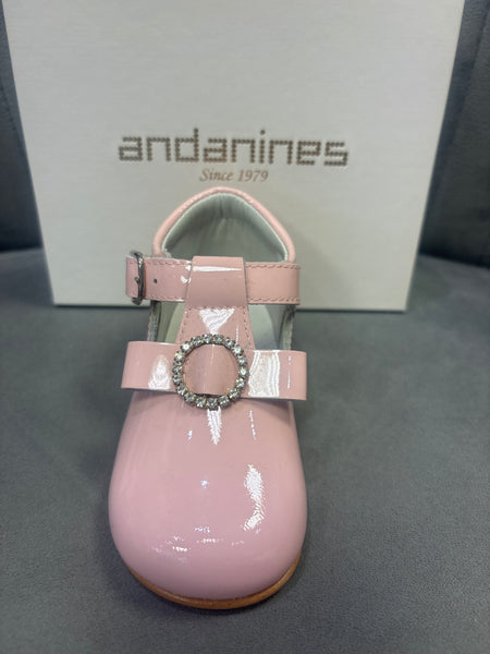 Andanines Pink Patent T-Bar 222264