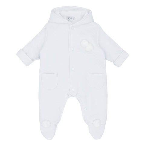 White Blues Baby Snowsuit BB1134