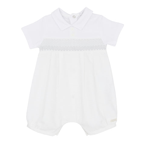 White Boys Blues Baby Romper BB1794