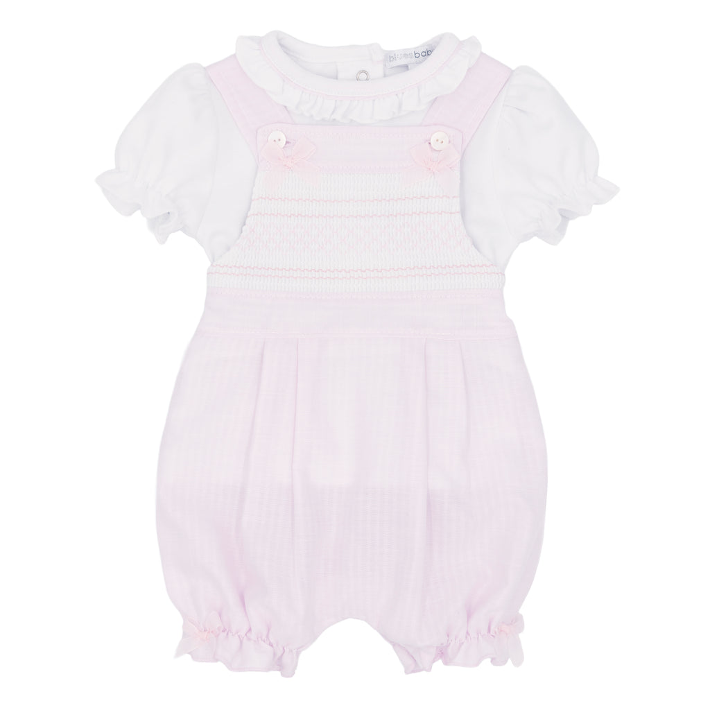 Pink Girls Blues Baby Bloomer Dungaree Set BB3024