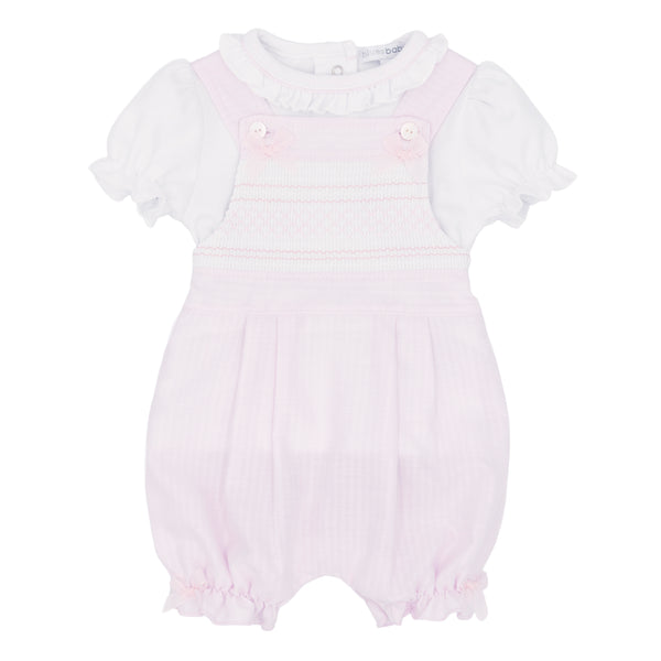 Pink Girls Blues Baby Bloomer Dungaree Set BB3024