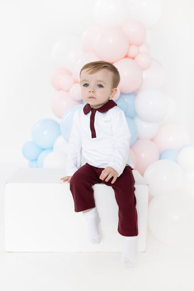 Bordeaux Boys Blues Baby Polo Set BB3231