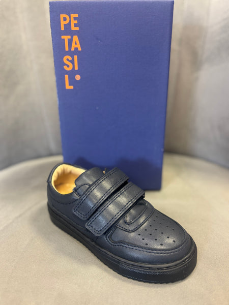 Petasil Harold Navy Leather School Shoe