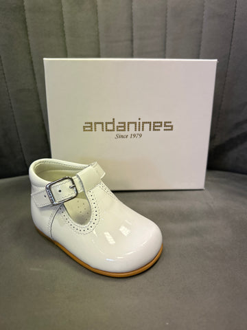 Andanines White Patent T-Bar 232266
