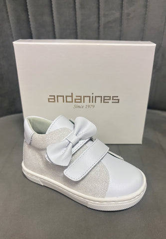 Andanines Pearl Bianca Glitter Trainer 242293