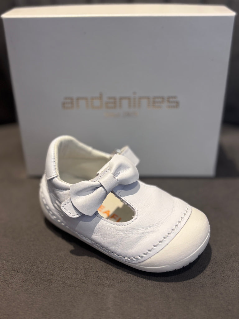 Andanines White Leather Pre Walker 242206