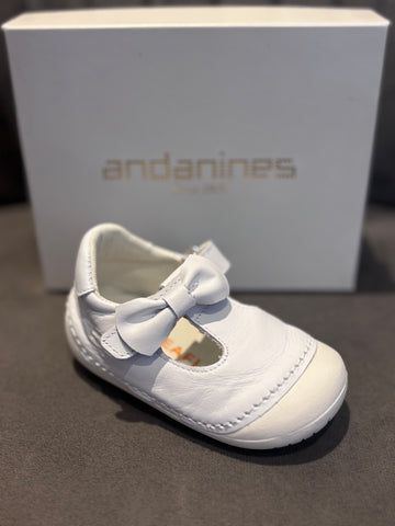 Andanines White Leather Pre Walker 242206