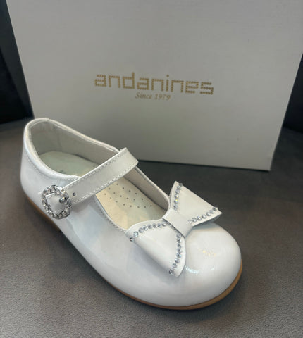 Andanines Occassion Shoe Pearl White Patent 231601