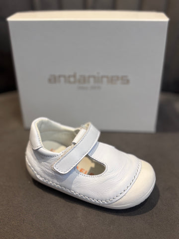 Andanines White Leather Pre Walker 211113