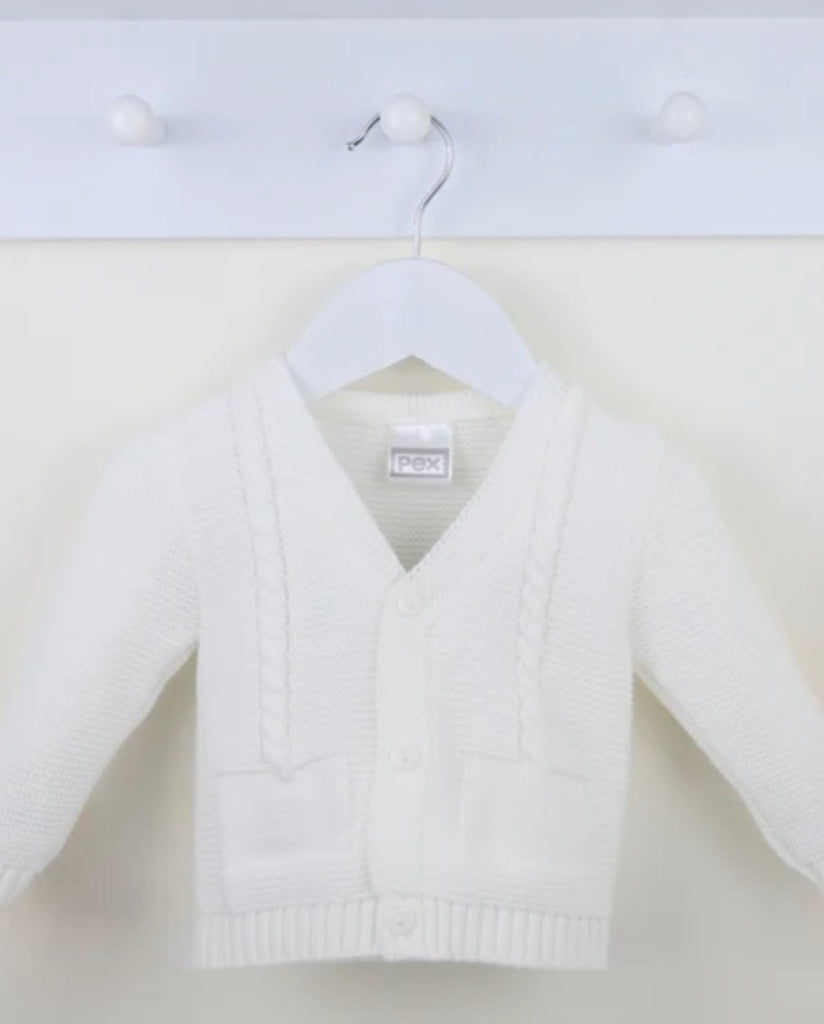 Boys Pex White Fletcher Cardigan