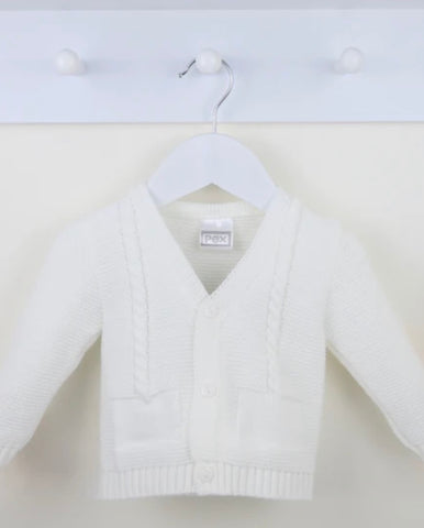Boys Pex White Fletcher Cardigan