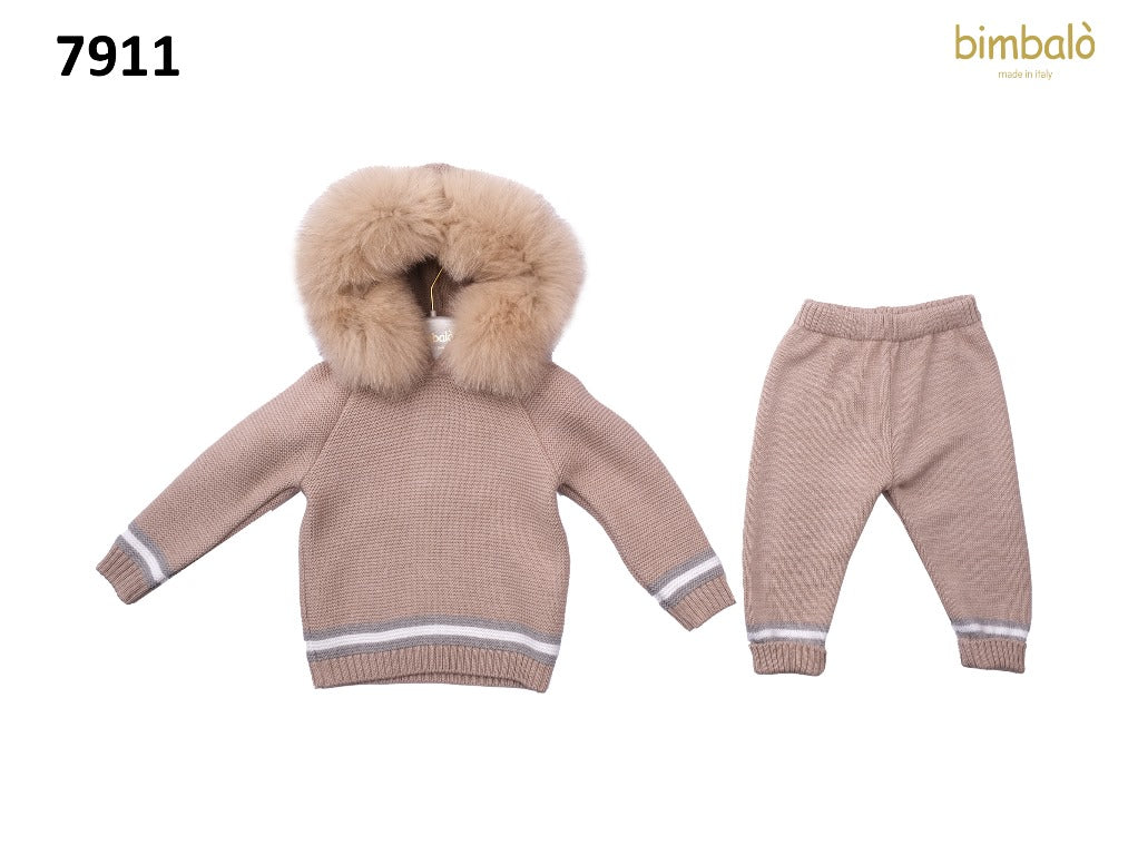 Bimbalo Beige Knit Set 7911 • No Fur