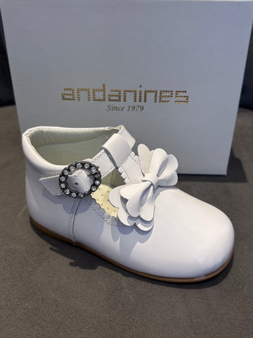 Andanines White Patent Bow 242263