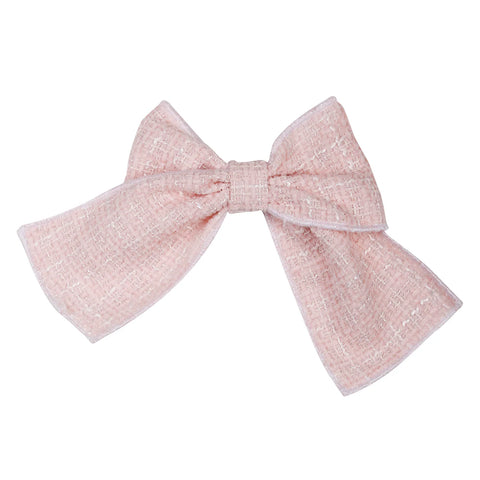 Pink Naxos Tweed Hair Bow L8