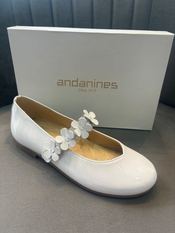 Andanines Occassion Shoe White Patent 201402
