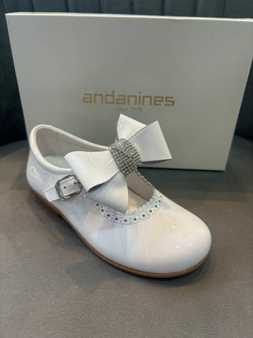 Andanines Occassion Shoe White Patent 201868