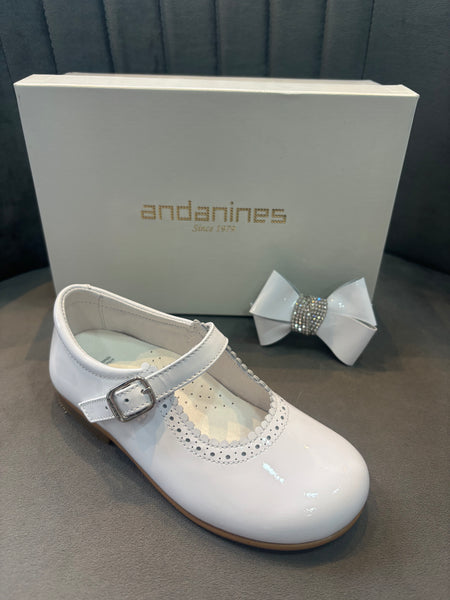 Andanines Occassion Shoe White Patent 201868