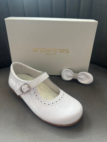 Andanines Occassion Shoe Pearl White  Patent 192856