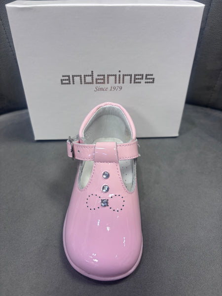 Andanines Pink Patent T-Bar 211268￼