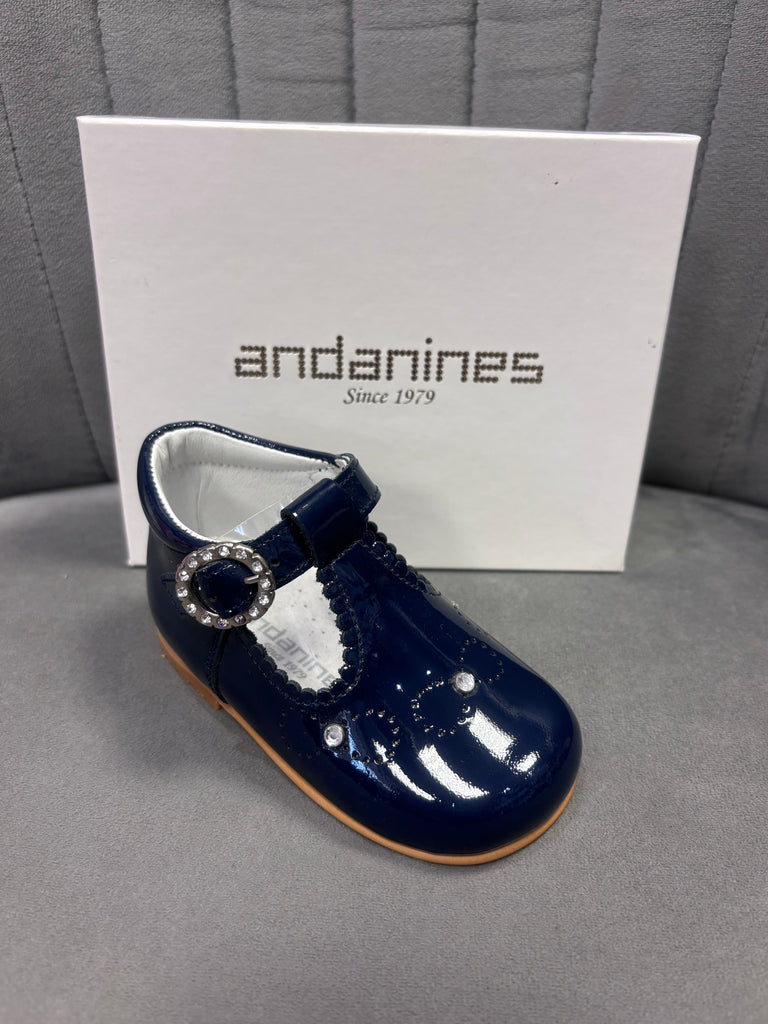 Andanines Navy Patent T-Bar 211181