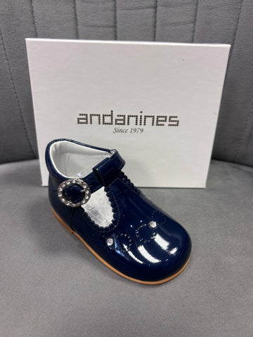 Andanines Navy Patent T-Bar 211181